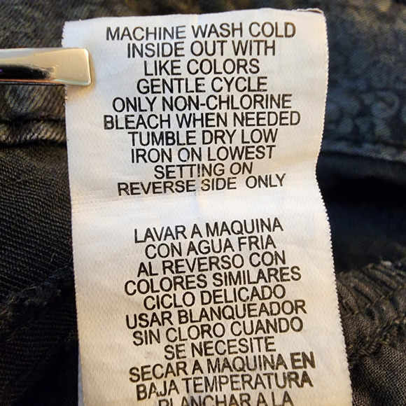 Democracy Jeans Womens 10 Justice Jegging Black Fleur De Lis Pattern Stretch - Picture 8 of 8